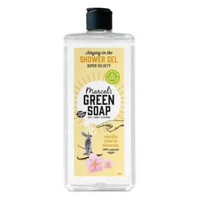 Abbildung von Marcel&#039;s Green Soap Duschgel Vanilla &amp; Cherry Blossom Mikroplastikfrei 100% recycelte Plastikflasche 99% biologisch abbaubar vegan