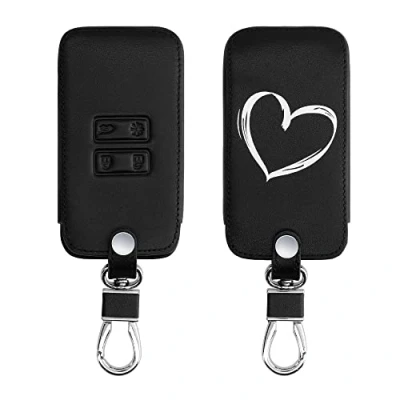 Abbildung von kwmobile Autoschlüssel Hülle kompatibel mit Renault 4 Tasten Smartkey (nur Keyless Go) Kunstleder Schutzhülle Schlüsselhülle Herz Brush Weiß Schwarz