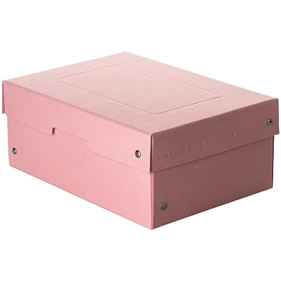 Abbildung von Original Falken PureBox Pastell. Made in Germany. 100 mm hoch DIN A5 pink. Aufbewahrungsbox mit Deckel aus stabilem Karton Vegan Geschenkbox Transportbox Schachtel Allzweckbox