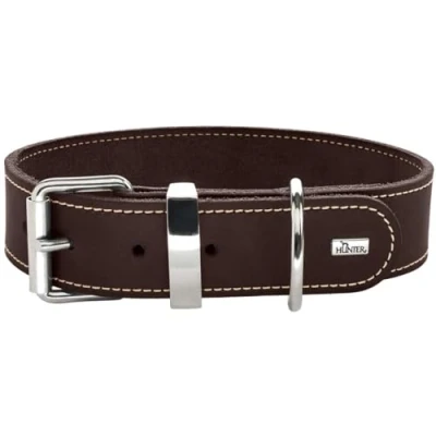 Abbildung von HUNTER AALBORG SPECIAL Hundehalsband, Leder, strapazierfähig, komfortabel, 70 (L XL), dunkelbraun