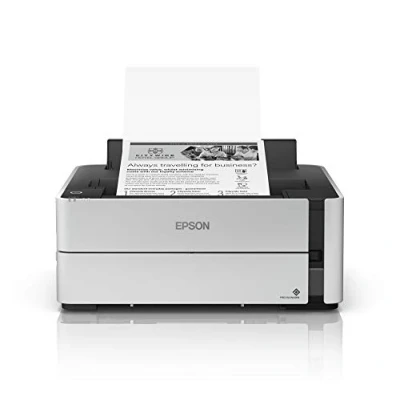 Abbildung von Epson EcoTank ET M1170 nachfüllbarer Schwarzweißdrucker (Singlefunction, DIN A4, Duplex, Wi Fi, USB 2.0) großer Tintenbehälter, hohe Reichweite, niedrige Seitenkosten, 5 kg