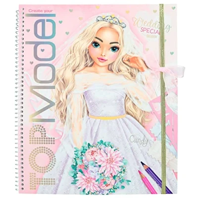 Abbildung von Depesche 12393 Create your TOPModel Wedding Special Stickerbuch mit 60 Seiten zum Gestalten schöner Outfits, inklusive Stickerbogen, Schablone und Stoffmusterbogen, Mittel