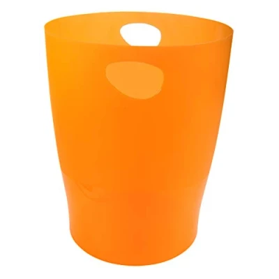 Abbildung von Exacompta 45352D ECOBIN Papierkorb 15 Liter mit Griffen. Eleganter und robuster Mülleimer im modernen Design orange