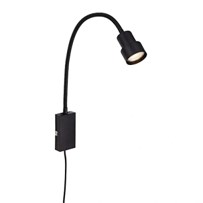 Abbildung von BRILONER Leuchten Bettleuchte, Wandleuchte, Leselampe inkl. Flexarm, An /Ausschalter via Touchfunktion, 1x LED/GU10, 5 Watt, 400 Lumen, 3.000 Kelvin, Metall, Schwarz
