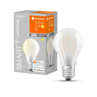Abbildung von LEDVANCE Smarte LED Lampe mit Wifi Technologie, Sockel E27, Dimmbar, Warmweiß (2700K), Birnenform, Matt, Ersatz für herkömmliche 75W Glühbirnen, steuerbar Alexa, Google &amp; App, 1er Pack