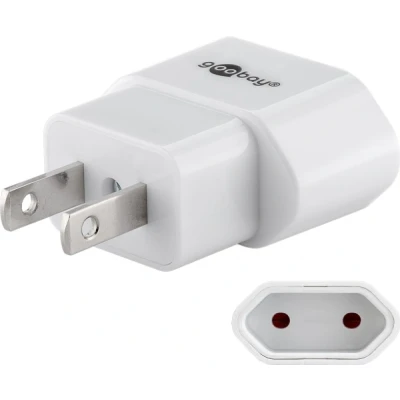 Abbildung von Goobay 45345 Netzadapter, Eurobuchse (Typ C, CEE 7/16) &gt; US/Japan Stecker A, NEMA 1 15, 2 polig)