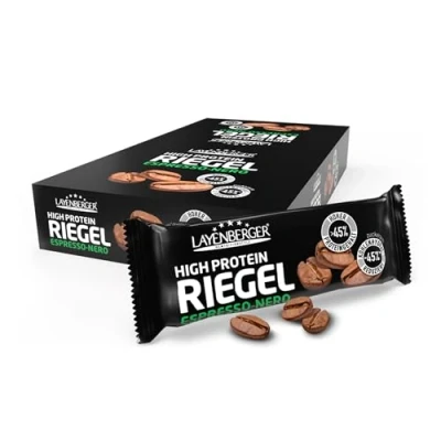Abbildung von Layenberger High Protein Riegel Fitness Power Bar, viel Eiweiß, wenig Zucker 18er Pack (18 x 35 g) Espresso Nero