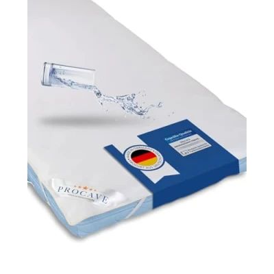 Abbildung von PROCAVE Matratzenschoner wasserdicht Matratzenbezug Inkontinenzunterlage atmungsaktive Matratzenauflage Matratzenschutz mit Anti Milben Schutz Made in Germany 90 x 200 cm