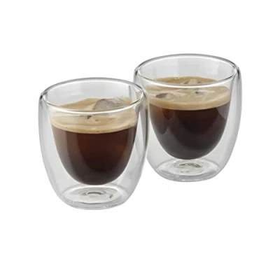 Abbildung von WMF Kult doppelwandige Espressotassen Glas Set 2 teilig, Gläser 80ml, Schwebeeffekt, Thermogläser, hitzebeständiges Espresso