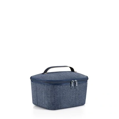Abbildung von reisenthel coolerbag S pocket Kühltasche mit Obermaterial aus recycelten PET Flaschen Ideal für das Mittagessen unterwegs, Couleur:herringbone dark blue