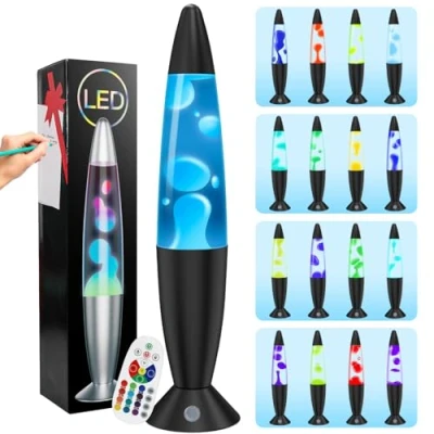 Abbildung von FBSPORT lavalampe Kinder Lavalampen 17 Farbe wechselnde Lampe LED Nachtlicht Nachttischlampe entspannende Home Decor Wohnzimmer Büro für Erwachsene Teens