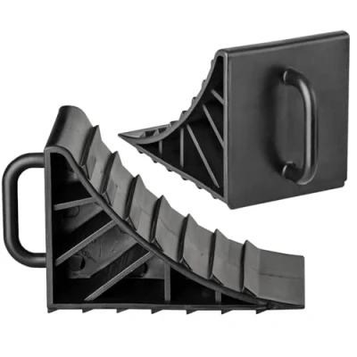Abbildung von 2 x Unterlegkeil mit Griff 15x10CM Hemmschuhe Bremskeile Anhänger PKW Stütze Wohnwagen Kunststoff