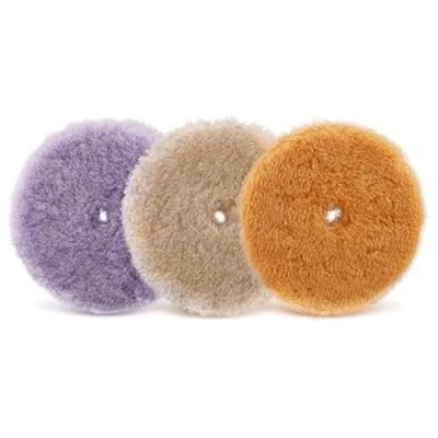 Abbildung von SPTA Lammfell pad,Klettverschluss Polierpads, Lammwollhaube, Lammfell, 3tlg 150mm Polieren polierscheibe Polierset Set Wolle pad Lammwolle Klett für Auto poliermaschine