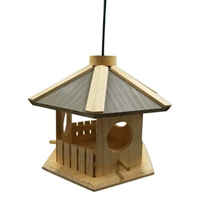 Abbildung von Dehner Natura Wildvogel Futterhaus Dakota, ca. 30 x 26 22 cm, Kiefernholz, natur, 1 Stück (1er Pack)