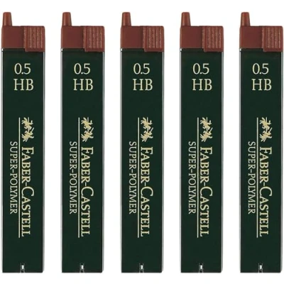 Abbildung von Faber Castell Super Polimer Ersatzminen (5 Einheiten, 0,5 HB), Menge 5, 60 Minuten