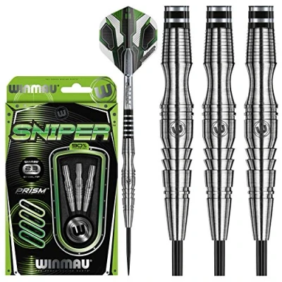 Abbildung von WINMAU Sniper 23g Profi Wolfram Steeltip Dartpfeile Set mit Flights und Schäfte