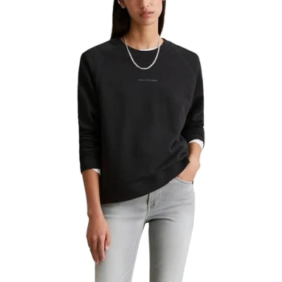 Abbildung von Marc O&#039;Polo Denim Crewneck Tonal Centerlogo Sweatshirt, Damen, Größe: XXS, Black