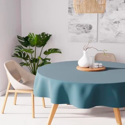 Abbildung von Soleil d&#039;ocre Alix Nappe, Blau, Durchmesser 180 cm