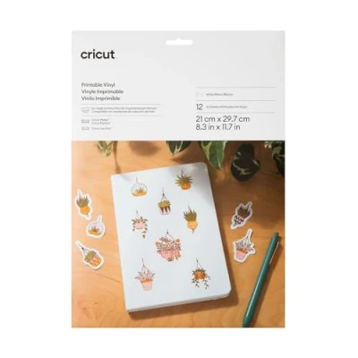 Abbildung von Cricut Bedruckbares Vinyl A4 (12 Stk.), White