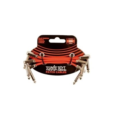 Abbildung von Ernie Ball Flachband Patchkabel, 3er Pack, 7,62 cm, Rot