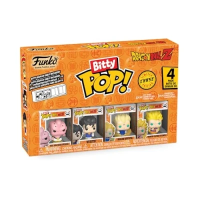 Abbildung von Funko Bitty Pop! DBZ Goku &amp; Nimbus 4PK Gohan, Raditz, Piccolo und eine Überraschungs Mini Figur 0.9 Inch (2.2 cm) Dragon Ball Z Sammlerstück Stapelbares Display Regal Inklusive