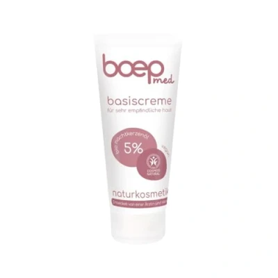Abbildung von boep med Basiscreme PETA Beauty Award für beste vegane Gesichtscreme Basispflege Problemhaut wie Neurodermitis oder Rosacea Sehr trockene juckende Haut Zertifizierte Naturkosmetik