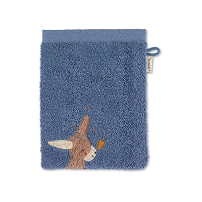 Abbildung von Sterntaler 3er Pack Waschhandschuh Esel Emmilius aus Frottee (Baumwolle), Kinder Waschlappen in Mittelblau, verschiedene Designs