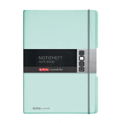 Abbildung von Herlitz 11408655 Notizheft (A4, PP Wechselcover mit Verschlußgummi, 80g/m²) 80 Blatt minze transparent