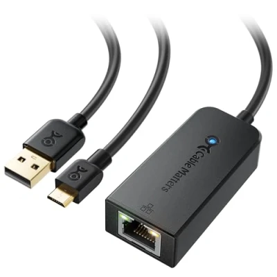 Abbildung von Cable Matters 480Mbps Micro USB Ethernet Adapter (Fire TV Stick LAN Adapter, Fire Adapter) bis zu für Streaming Sticks, einschließlich Chromecast, Google Home Mini und mehr