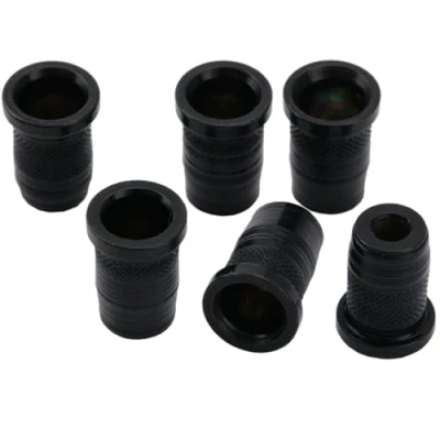 Abbildung von Musiclily Pro 11mm Stahl Top Saitenhülsen String Ferrules Through Body für Telecaster Strat Style E Gitarre, Schwarz (6 Stück)