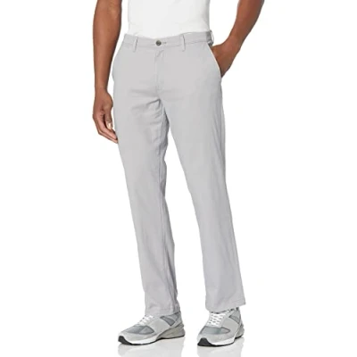 Abbildung von Amazon Essentials Herren Legere Stretch Chinohose mit gerader Passform, Grau, 34W / 32L