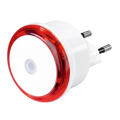 Abbildung von Hama LED Nachtlicht für Steckdose, Nachtsensor (Orientierungslicht, Stilllicht, Babys, Kinder, Erwachsene, Schlummerlicht, Nachtleuchte, Schlaflampe, Nachtlampe, Steckdosenlicht, Lichtsensor) rot