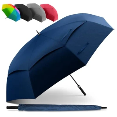 Abbildung von STYNGARD XXL Regenschirm Groß Sturmfest [Ø 140 cm] Golfschirm mit Doppelbespannung für maximalen Wind und Regenschutz Modell 2 Personen BELFAST