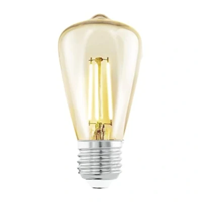 Abbildung von EGLO E27 LED Lampe, Amber Vintage Glühbirne, Leuchtmittel für Retro Beleuchtung, 4 Watt (entspricht 26 Watt), 270 Lumen, warmweiß, 2200k, Edison Birne ST48, Ø 4,8 cm