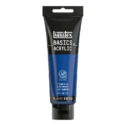 Abbildung von Liquitex 8870041 Basics Acrylfarbe, monopigmentierte Künstlerpigmente, lichtecht, mittlere Viskosität, Archivqualität, seidenglänzender Finish, 118ml Tube Primärblau