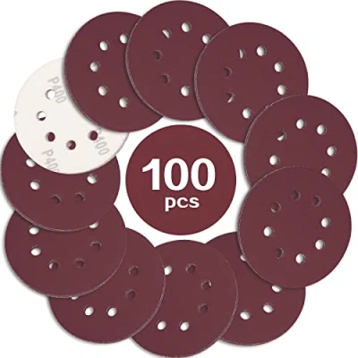 Abbildung von STEBRUAM 100 Stück Schleifpapier 125mm Klett 400 körnung,Profi 125 Schleifscheiben Rund 8 Loch für Exzenterschleifer