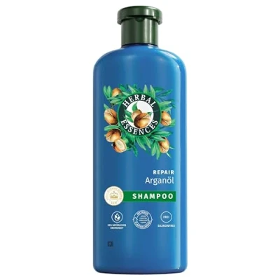 Abbildung von Herbal Essences Repair Shampoo Mit Arganöl 350ml. Von geschädigtem zu Geschmeidigerem, Glänzenden Haar, Intensive Pflege, Inhaltsstoffen natürlichen Ursprungs, Vegan, ohne Silikone