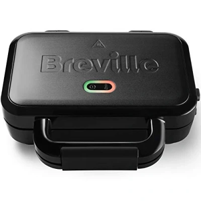 Abbildung von Breville Ultimate Sandwichmaker mit extra tiefen Platten Sandwichtoaster zum Toasten von 2 Scheiben abnehmbare, haftfreie Edelstahl schwarz [VST082X]