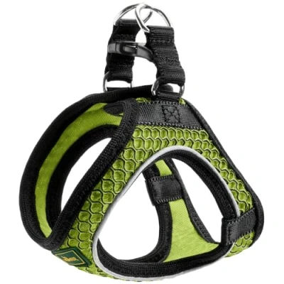 Abbildung von HUNTER HILO COMFORT Geschirr für kleine Hunde mit Netzmaterial und reflektierenden Elementen, limette, S M