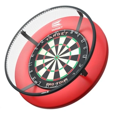 Abbildung von Target Darts Corona Vision Dartboard Lighting System, Schwarzer Rahmen Weißes LED Dart Board Surround Ringlicht mit magnetischen Füßen Schatten eliminierendes Licht Professionelle