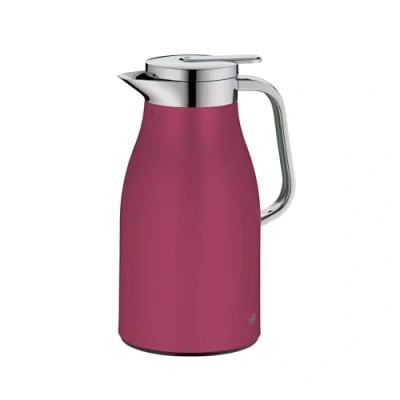 Abbildung von alfi SKYLINE 1,0l, deep rose, Edelstahl Isolierkanne mit hygienischem Hartglaseinsatz, Drehverschluss bequemer Drucktaste, ergonomischer Griff, ideal als Kaffeekanne, Teekanne, BPA frei