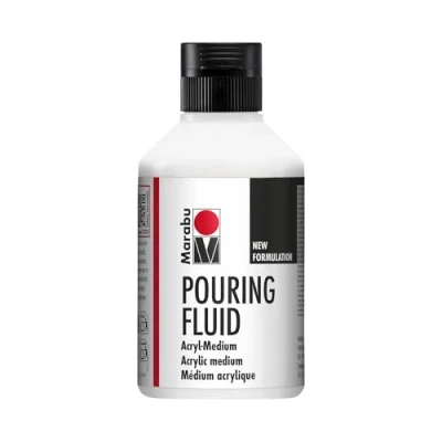 Abbildung von Marabu 12320013885 Pouring Fluid Acrylmedium 250 ml, Dünnflüssiges Medium für Gießanwendungen und Fließtechniken, verbessert die Verlaufseigenschaften von Acrylfarben, nicht vergilbend