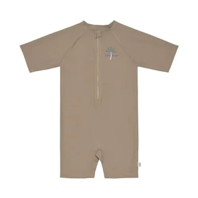Abbildung von LÄSSIG Baby Kinder Schwimmanzug Badeanzug kurzarm UV Schutz/Short Sleeve Sunsuit choco, 7 12 Monate, Größe: 74/80