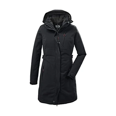 Abbildung von Killtec Damen Parka Funktionsparka mit abzippbarer Kapuze KOW 165 WMN PRK wasserdicht, Winddicht, atmungsaktiv 00200 schwarz 36