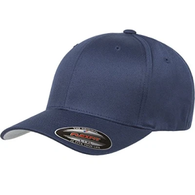 Abbildung von Yupoong Herren Men&#039;s Athletic Baseball Fitted Cap Taillierte Baseballkappe, Verdunkelung, Marineblau, L/XL