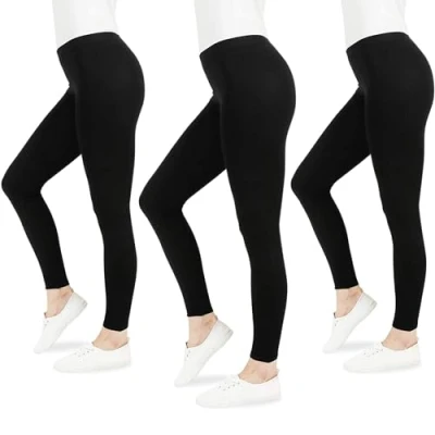 Abbildung von FM London Damen (3er pack) Casual Leggings, Schwarz, S 36 38 EU