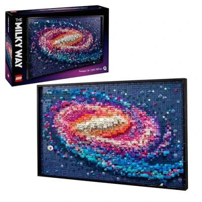 Abbildung von LEGO Art Die Milchstraßen Galaxie, Wanddeko, Geschenk für Weltraum und Astronomie Fans, Bauset Erwachsene, kreative Aktivität, Sonnensystem Konstellationen, Wandkunst fürs Wohnzimmer 31212