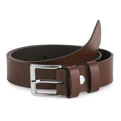 Abbildung von Ladeheid Kinder Gürtel Ledergürtel Mode Accessoire für Jungen mit Schnalle 2,5 cm Breit K1D5 (Braun, 70 (Gesamtlänge 89 cm))
