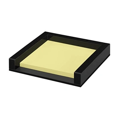 Abbildung von Wedo 631801 Zettelbox Black Office aus Acrylglas, 50 Blatt Haftnotizen, Gummifüße 76 x mm, im Geschenkkarton, Schwarz