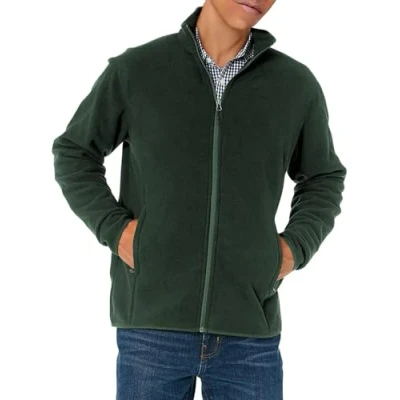 Abbildung von Amazon Essentials Herren Fleecejacke mit durchgehendem Reißverschluss (in Big und Tall erhältlich), Tannengrün, XL